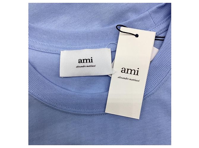 T-shirt AMI Paris Ami de Cœur in cotone blu Blu chiaro - vista 5