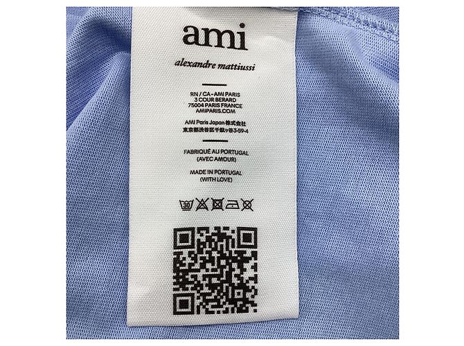 T-shirt AMI Paris Ami de Cœur in cotone blu Blu chiaro - vista 7