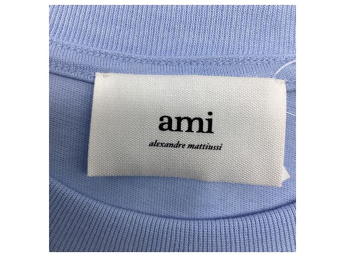 T-shirt AMI Paris Ami de Cœur in cotone blu Blu chiaro - vista 8
