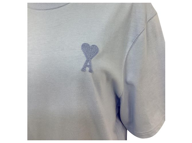 T-shirt AMI Paris Ami de Cœur in cotone blu Blu chiaro - vista 9