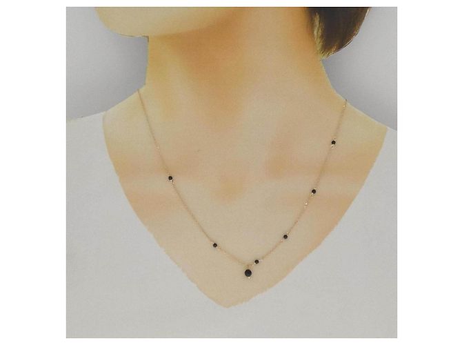 Autre Marque Collar de Ónix en Oro Rosa K10 - vista 5