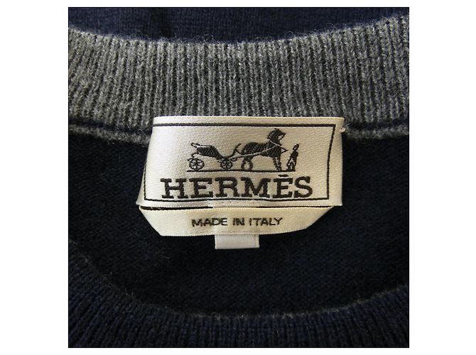Hermès Prendas de punto de cachemira Hermes Azul Azul marino - vista 4