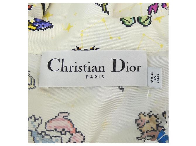 Autre Marque Christian Dior Kurzarmhemd aus Seide Mehrfarben Gelb - Ansicht 4