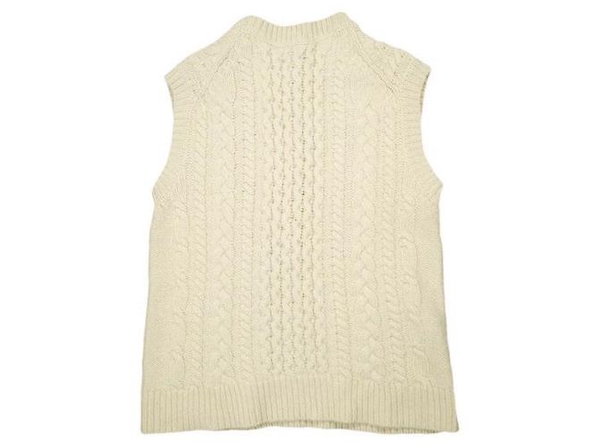 Autre Marque URBAN RESEARCH DOORS Chaleco de lana Shetland con patrón Aran Blanco Blanco roto - vista 2