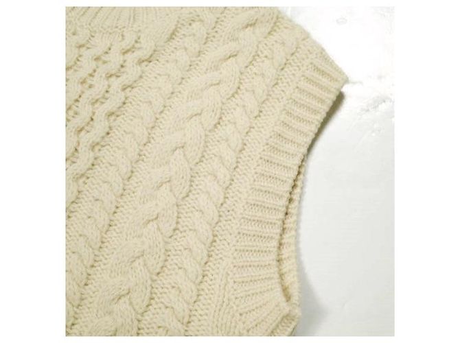 Autre Marque URBAN RESEARCH DOORS Chaleco de lana Shetland con patrón Aran Blanco Blanco roto - vista 6