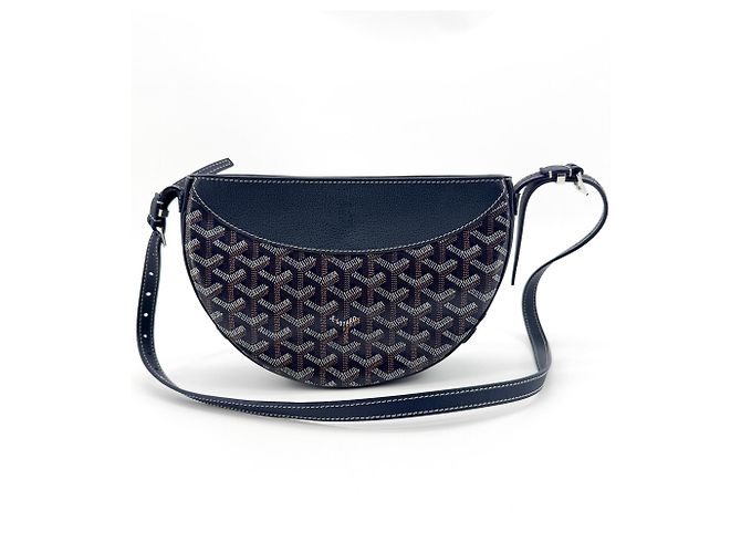 Goyard Hirondelle Tela rivestita e Pelle Blu navy - vista 2