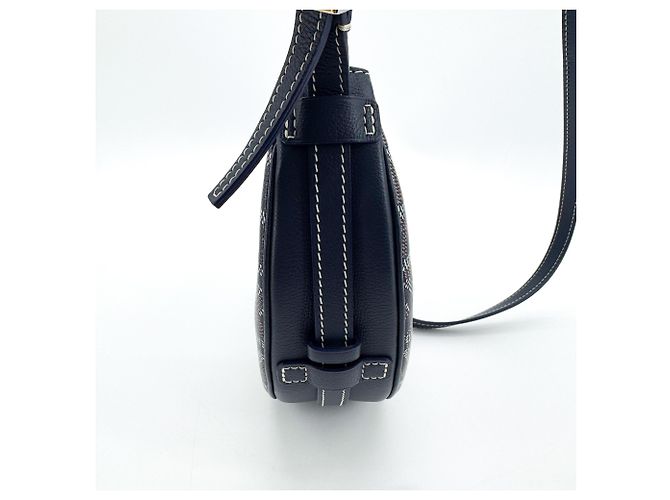Goyard Hirondelle Tela rivestita e Pelle Blu navy - vista 3
