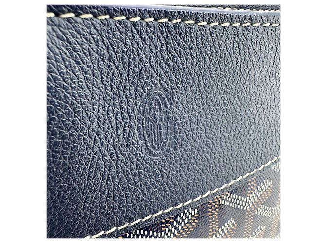 Goyard Hirondelle Tela rivestita e Pelle Blu navy - vista 6