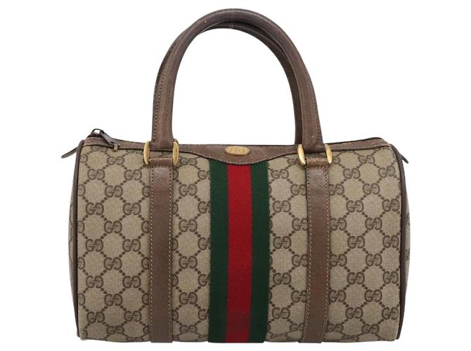GUCCI GG Supreme Web Sherry Line Hand Bag PVC Beige Gold 39 02 006 - vista 13