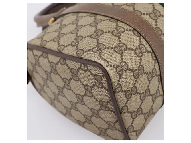 GUCCI GG Supreme Web Sherry Line Hand Bag PVC Beige Gold 39 02 006 - vista 14