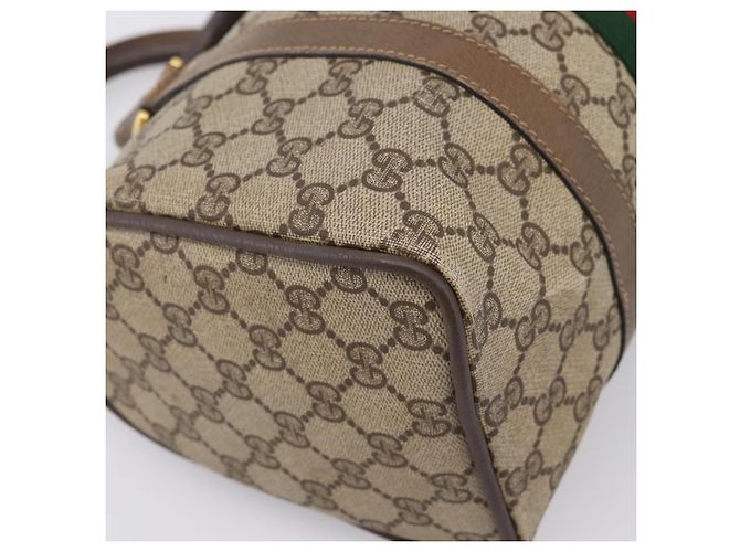 GUCCI GG Supreme Web Sherry Line Hand Bag PVC Beige Gold 39 02 006 - vista 16