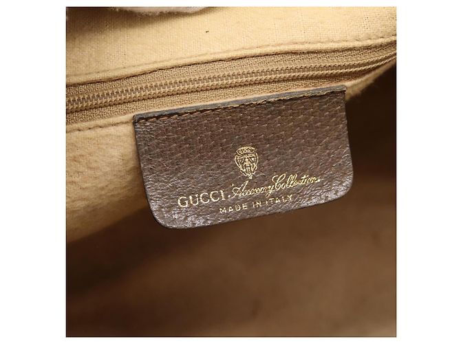 GUCCI GG Supreme Web Sherry Line Hand Bag PVC Beige Gold 39 02 006 - vista 17