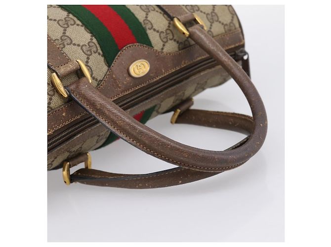 GUCCI GG Supreme Web Sherry Line Hand Bag PVC Beige Gold 39 02 006 - vista 7