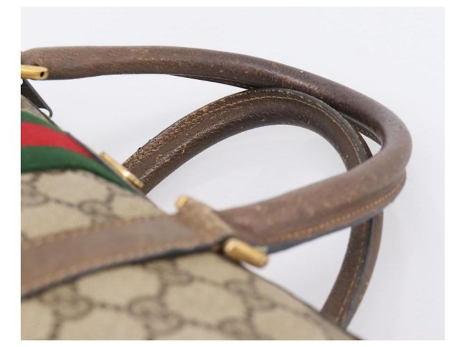 GUCCI GG Supreme Web Sherry Line Hand Bag PVC Beige Gold 39 02 006 - vista 8