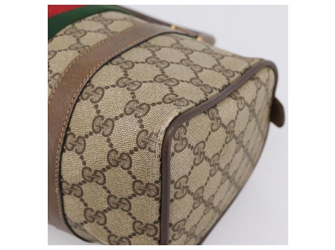GUCCI GG Supreme Web Sherry Line Hand Bag PVC Beige Gold 39 02 006 - vista 9