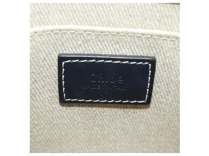 Chloé Chloe Woody Convertible Canvas with Leather Mini Bege - vista 6