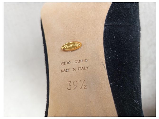 Stivaletti Sergio Rossi in camoscio nero e pelle beige - vista 11