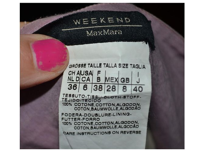 Falda a rayas de algodón Weekend Max Mara Castaño Rosa Gris Púrpura - vista 5