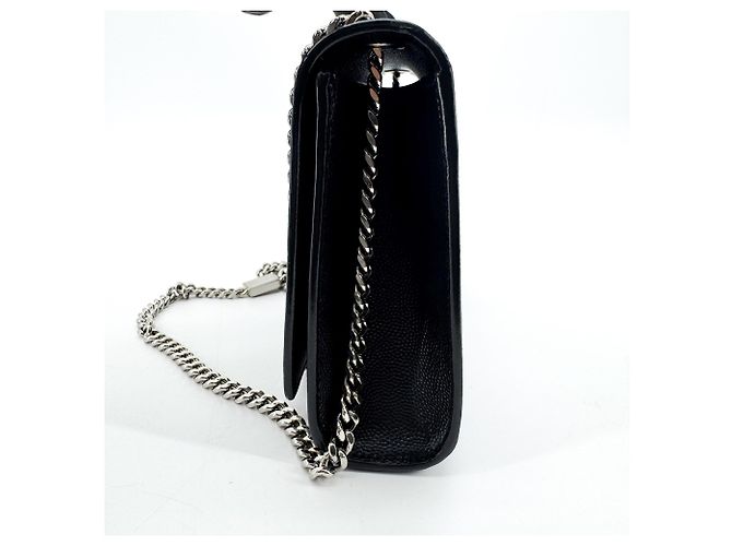 Autre Marque Saint Laurent Classic Monogram Flap Chain Leather Negro - vista 3