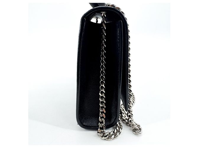 Autre Marque Saint Laurent Classic Monogram Flap Chain Leather Negro - vista 4