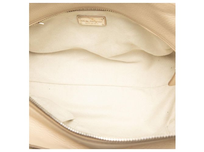 Borsa Tote Salvatore Ferragamo Gancini Beige - vista 4