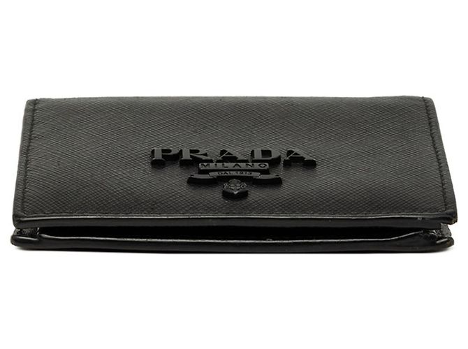 Saffiano Carteira Bi-fold Prada Logo Preto - vista 3