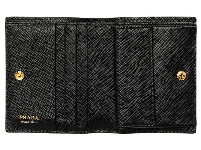 Saffiano Carteira Bi-fold Prada Logo Preto - vista 4