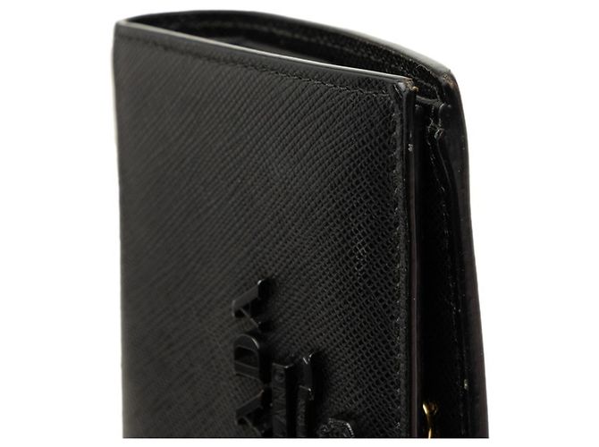 Saffiano Carteira Bi-fold Prada Logo Preto - vista 7