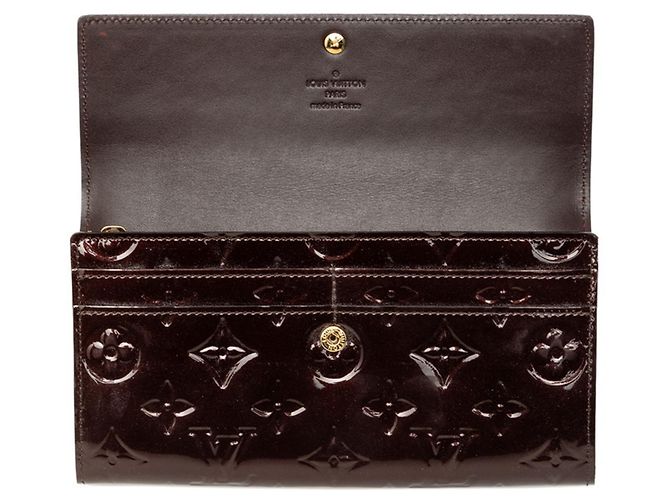Louis Vuitton Monogram Vernis Portefeuille Sarah Long Wallet Bordò Porpora - vista 4