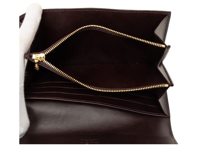 Louis Vuitton Monogram Vernis Portefeuille Sarah Long Wallet Bordò Porpora - vista 5