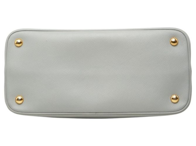 Prada Triangle Logo Plate Handbag BN2567 Brown Blue - view 3