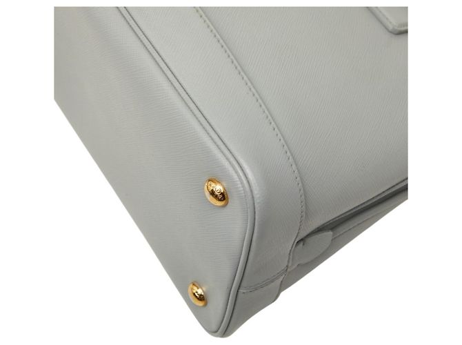 Prada Triangle Logo Plate Handbag BN2567 Brown Blue - view 4