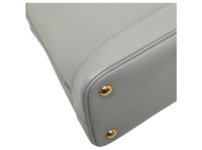 Prada Triangle Logo Plate Handbag BN2567 Brown Blue - view 5