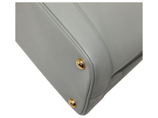 Prada Triangle Logo Plate Handbag BN2567 Brown Blue - view 6