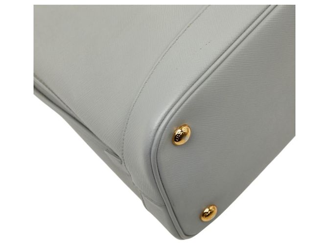 Prada Triangle Logo Plate Handbag BN2567 Brown Blue - view 7