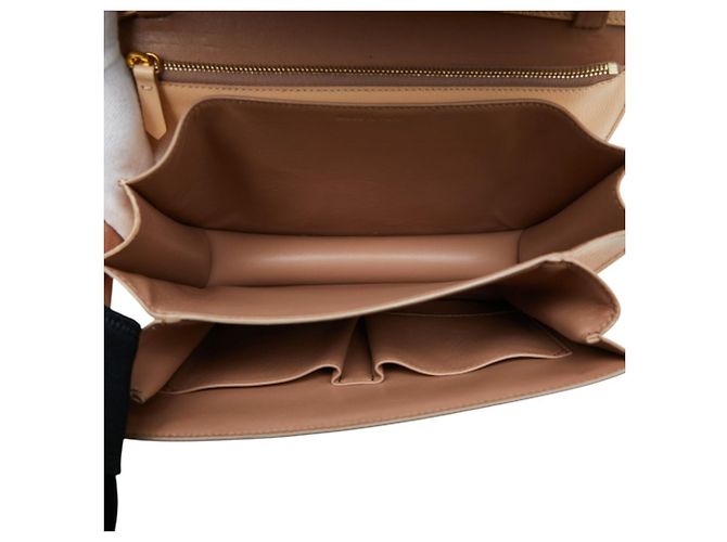 Céline Bolsa de Ombro Celine Classic Box Bege - vista 7