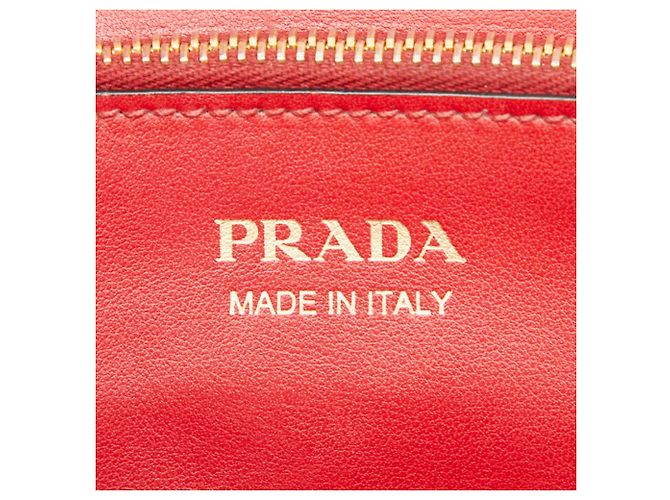 Prada monochrome Handtasche aus rotem Leder - Ansicht 13