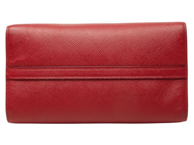 Prada monochrome Handtasche aus rotem Leder - Ansicht 4