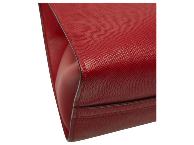 Prada monochrome Handtasche aus rotem Leder - Ansicht 6