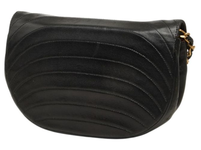 Bolso de hombro con cadena Chanel Coco Mark Half Moon Negro - vista 2