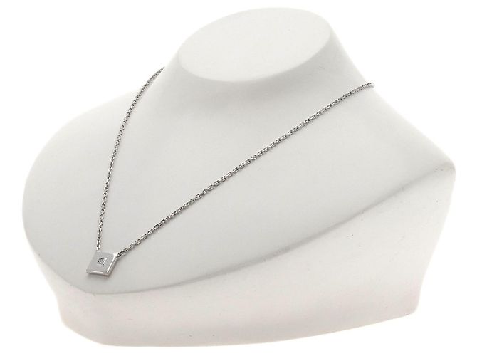 Collana Boucheron Square 1P Diamante in Oro Bianco 18K - vista 4