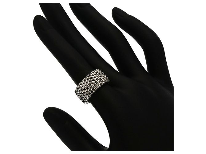 Autre Marque Anello a fascia Somerset Mesh in argento Tiffany & Co. - vista 5