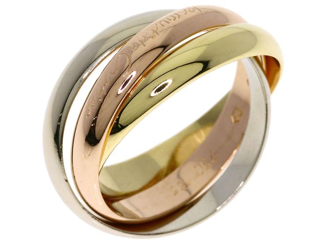 Anello Cartier Trinity in oro bianco oro giallo e oro rosa - vista 2