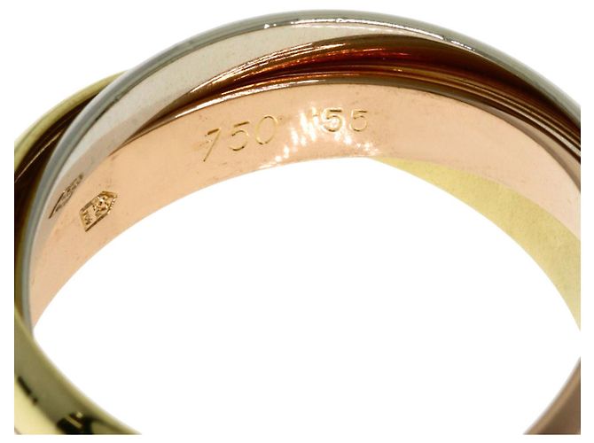 Anello Cartier Trinity in oro bianco oro giallo e oro rosa - vista 4