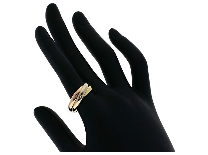 Anello Cartier Trinity in oro bianco oro giallo e oro rosa - vista 5