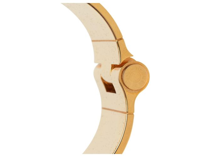 Hermès Bracelet jonc en émail or et orange Hermes Doré - vue 4