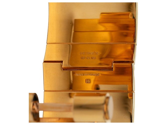 Hermès Bracelet jonc en émail or et orange Hermes Doré - vue 7
