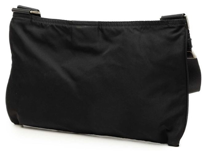 Sac bandoulière Prada avec plaque logo triangle Noir - vue 2