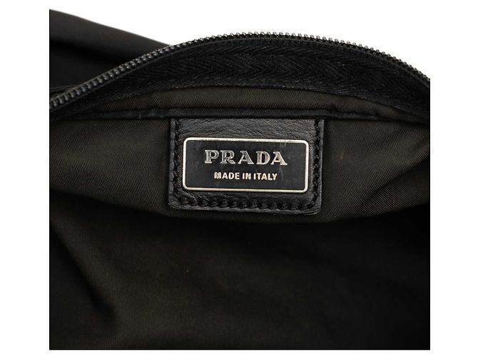 Sac bandoulière Prada avec plaque logo triangle Noir - vue 5