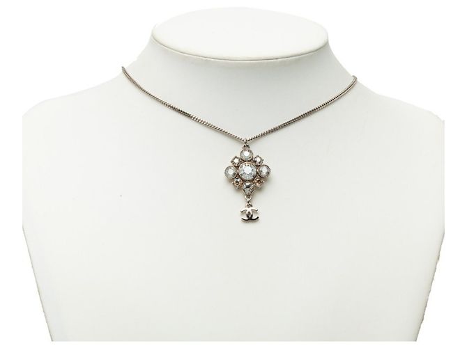 Colar com pingente Chanel Coco Mark com motivo floral Prata - vista 6